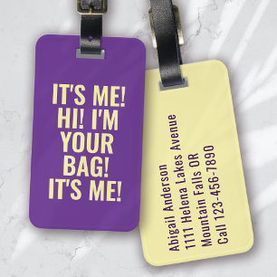 Étiquette À Bagage C'est moi Salut Je suis votre sac Typographie viol