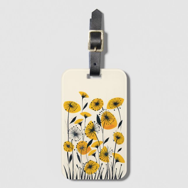 Étiquette À Bagage Champ fleur sauvage Dandelion (Devant Vertical)