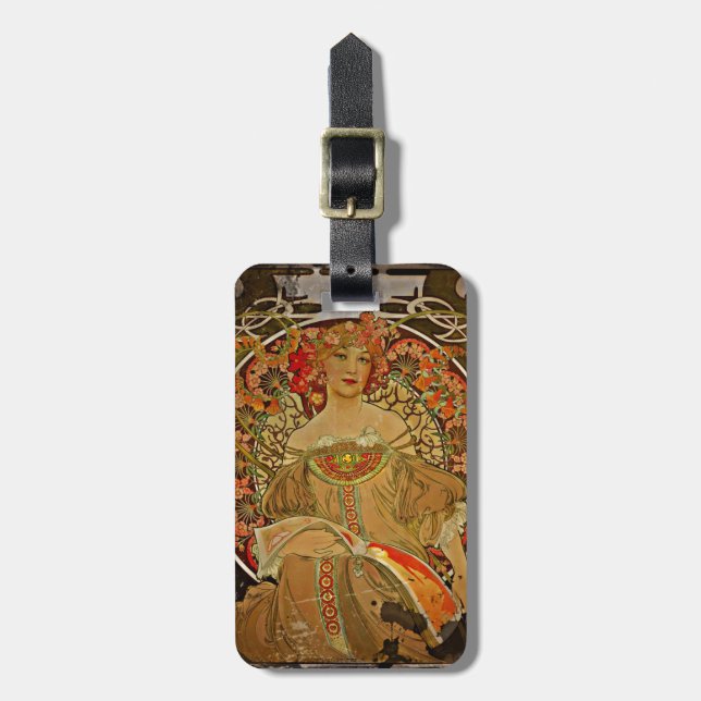 Étiquette À Bagage Champagne GIrl c1897 (Devant Vertical)