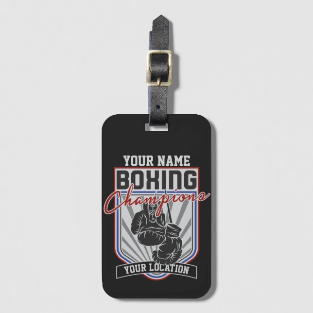 Étiquette À Bagage Champions de boxe personnalisés Boxer Fitness Gym (Devant Vertical)