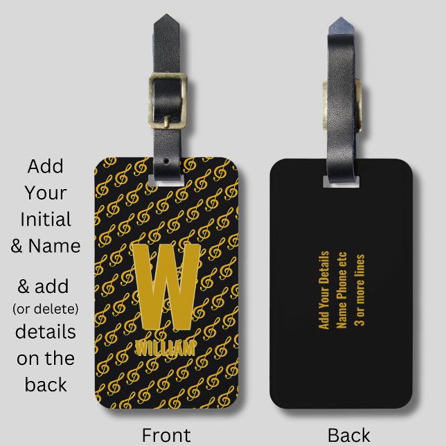 Étiquette À Bagage Changer initial, Ajouter (supprimer) Nom, Musique  (Créateur téléchargé)