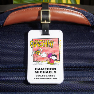 Étiquette À Bagage Charlie Brown et Lucy Football Comic Graphic