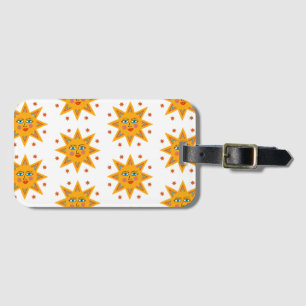 Étiquette À Bagage Charmant soleil et Motif mignon