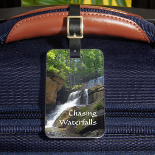 Étiquette À Bagage Chasing Waterfalls Mountain Photographie