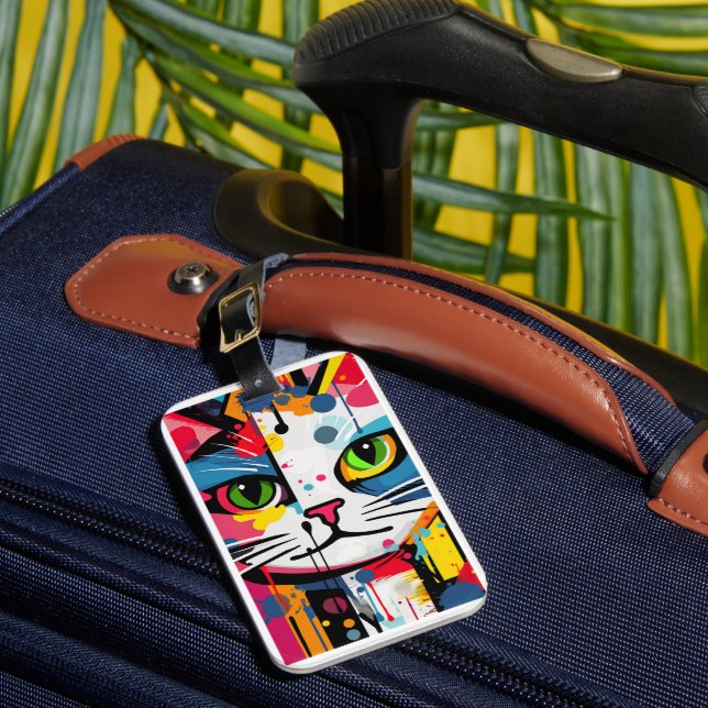 Étiquette À Bagage Chat Coloré (Insitu Rectoal 1)