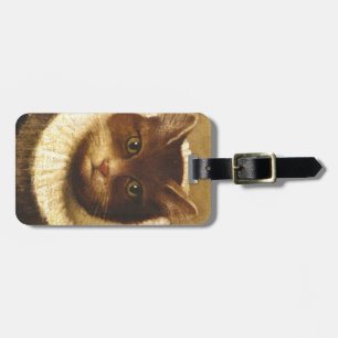 Étiquette À Bagage Chat Dans Un Ruff Cute Art Victorien Peinture Vint
