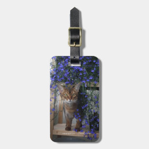 Étiquette À Bagage Chat de fleur