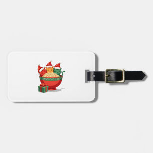 Étiquette À Bagage Chat de Ramen de Noël Santa Anime Miaou Kitty Miao
