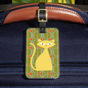 Étiquette À Bagage Chat de style moderne du milieu du siècle sur moti