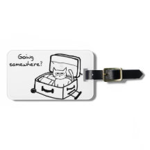 Chat fâché dans la valise - cadeau drôle pour des