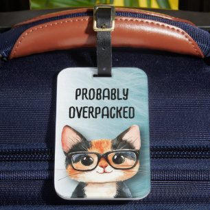 Étiquette À Bagage Chat Mignon Drôle