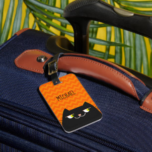 Étiquette À Bagage Chat noir