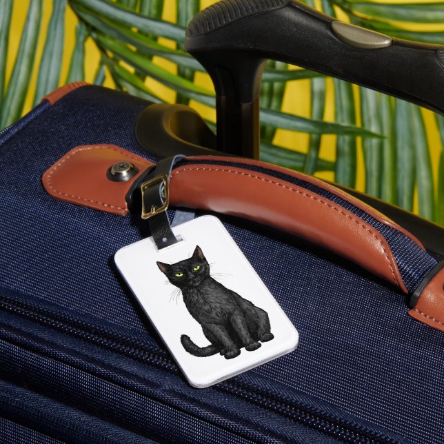Étiquette À Bagage chat noir (Insitu Rectoal 1)