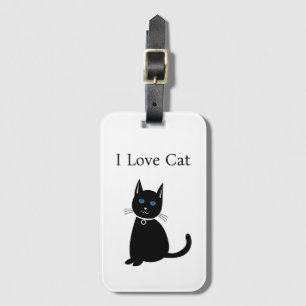 Étiquette À Bagage Chat noir personnalisé