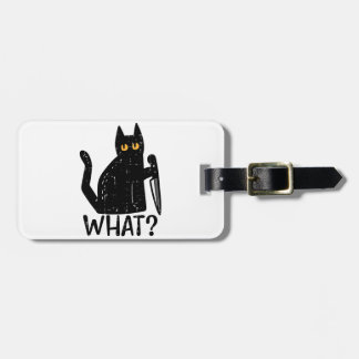 Étiquette À Bagage Chat Noir Quel Couteau Drôle animal meurtrier d'Ha