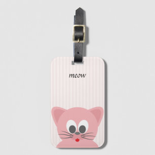 Étiquette À Bagage Chat rose tendance