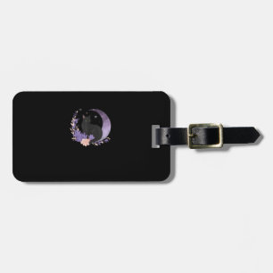 Étiquette À Bagage Chat Sorcière Fleurs de Lune Pastel Goth Goblincor