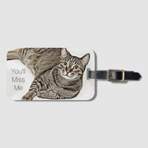 Étiquette À Bagage Chat tigré "que vous Mlle Me "
