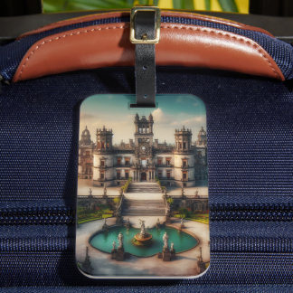 Étiquette À Bagage Château de Chapultepec Mexique Voyage Ancien
