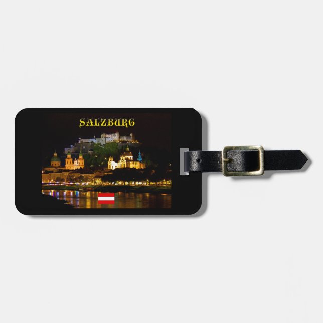 Étiquette À Bagage Château de Salzbourg Autriche - Photo Pro de haute (Devant horizontal)