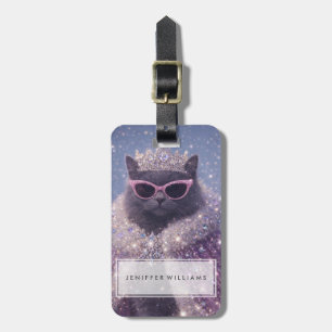 Étiquette À Bagage Chatte Reine Glamour Portrait Fantastique Étincela