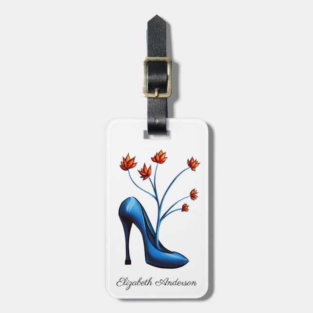 Étiquette À Bagage Chaussure Addict talons hauts Art Fashionista (Devant Vertical)
