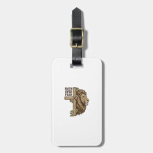 Étiquette À Bagage Chemise chrétienne vintage Croix Lion La Foi Sur L
