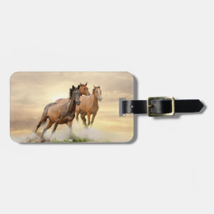 Étiquette À Bagage Cheval au coucher du soleil