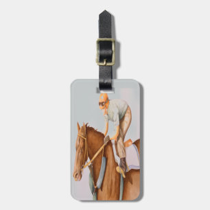 Étiquette À Bagage Cheval de course et Jockey