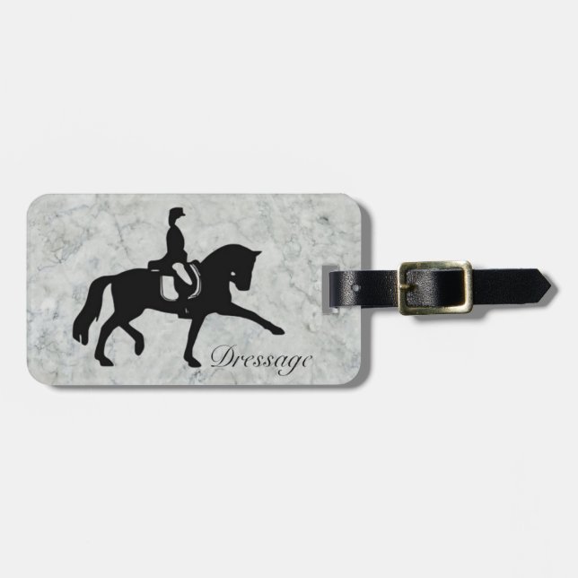 Étiquette À Bagage Cheval et cavalier de dressage (Devant horizontal)