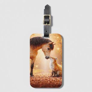 Étiquette À Bagage Cheval et renard Fantaisie et mignon Fantasy