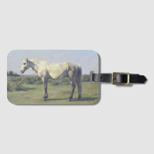 Étiquette À Bagage Cheval gris en champ (par Rosa Bonheur)