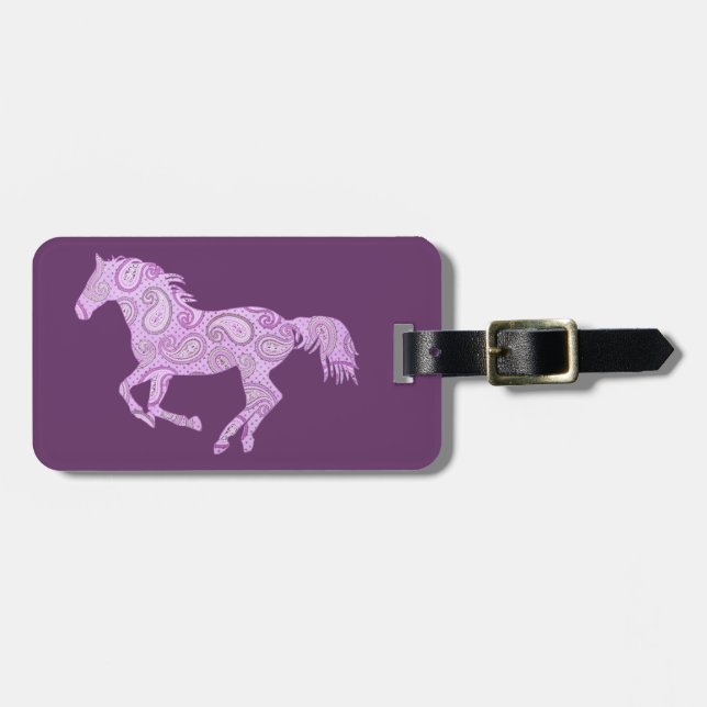 Étiquette À Bagage Cheval Paisley mou (Devant horizontal)