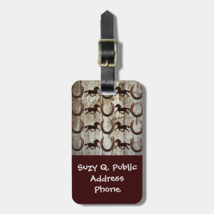 Étiquette À Bagage Chevaux et fer à cheval sur la grange Dons de cowb