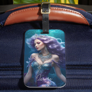 Étiquette À Bagage Cheveux mauve de sirène