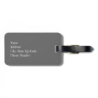 Chevron gris avec le monogramme turquoise