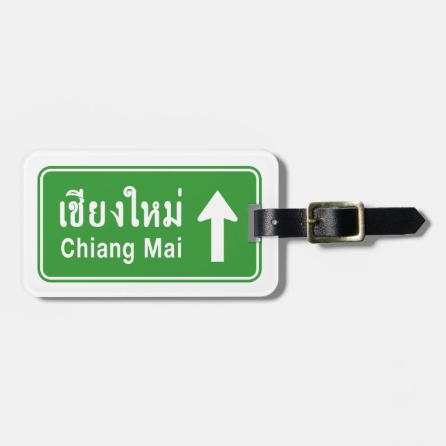Étiquette À Bagage Chiang Mai en tête ⚠ route de la Thaïlande ⚠ (Devant horizontal)