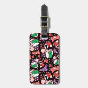 Étiquette À Bagage Chibi Joker et Harley Heart Motif