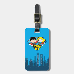 Étiquette À Bagage Chibi Superman & Chibi Supergirl Power Up!