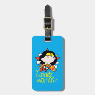 Étiquette À Bagage Chibi Wonder Woman Voler Avec Lasso