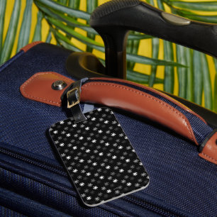 Étiquette À Bagage Chic Asterisks - Classique - Arrière - plan noir