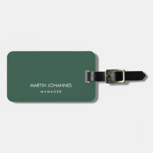 Étiquette À Bagage Chic Elegant Plain Stylish Green Modern Ajouter No