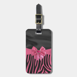 Étiquette À Bagage chic élégant tissu de soie effets zèbre impression