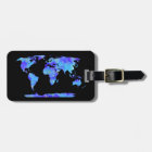 Chic Watercolor World Map Monogramme personnalisé