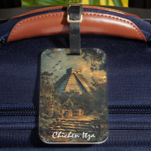Étiquette À Bagage Chichen Itza Mexique Vintage voyage