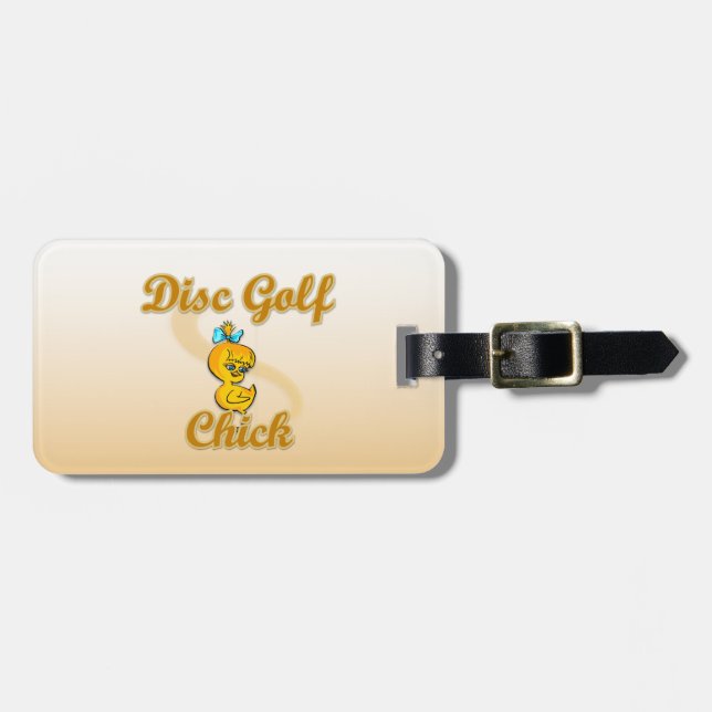 Étiquette À Bagage Chick de golf sur disque (Devant horizontal)