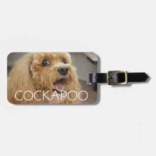 Étiquette À Bagage Chien Cockapoo Adorable et Mignon qui Sourit Perso