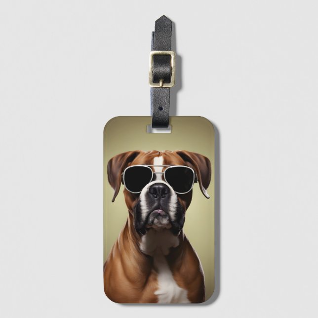 Étiquette À Bagage Chien de boîte cool (Devant Vertical)