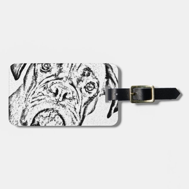Étiquette À Bagage Chien de boxeur (Devant horizontal)