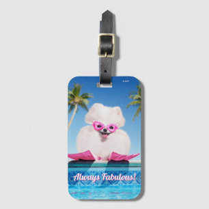 Étiquette À Bagage Chien De Piscine En Palmes